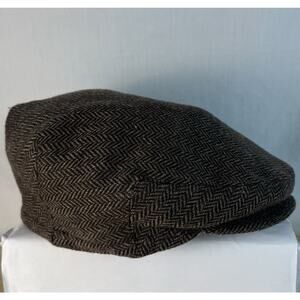 Bailey of Hollywood Large Vintage Newsboy Hat Brown Tweed 100% Wool Italy 17802